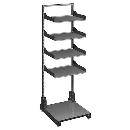 Hergo 5-Shelf Open Frame Shelf Rack, Metal/Laminated Pressboard Black 95-72241-004