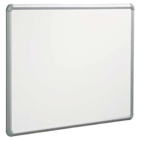 Mooreco Dry Erase Board, Steel, 48 in, 72 in, Aluminum Frame, White, Gloss 219PG