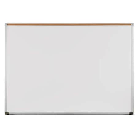 Mooreco Dry Erase Board, Porcelain, 24 in, 36 in, Aluminum Frame, White, Gloss 2H2AB
