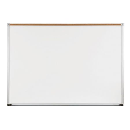 Mooreco Dry Erase Board, Porcelain, 48 in, 96 in, Aluminum Frame, White, Gloss 2H2AH
