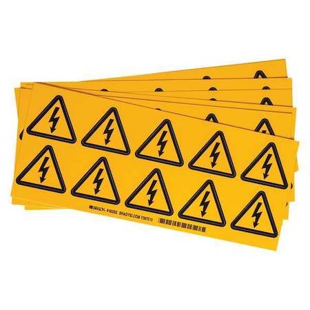 Brady Warning Label, 2 In. H, 2 In. W, PK10 60202