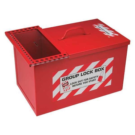 Brady Group Lockout Box, 34 Locks Max, Red 105717