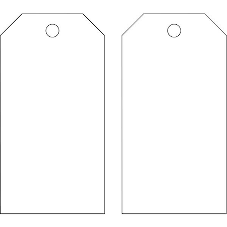 Brady Blank Shipping Tag, Polyester, 5-3/4" H x 3" W, White, Rectangle, 25 PK 65372