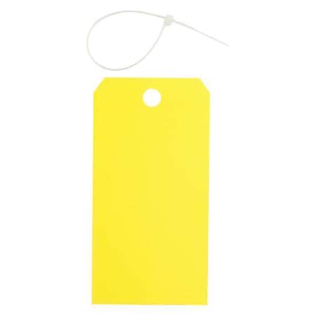 Brady Blank Shipping Tag, Polyester, 5-3/4" H x 3" W, Yellow, Rectangle, 25 PK 65350