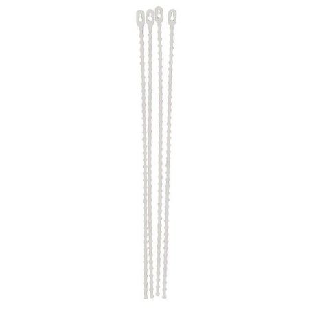 Brady Reusable Beaded Tie, 8 In, Wht, Plstc, PK100 81761