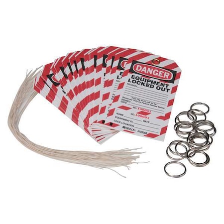 Brady Danger Tag, 5-3/4 x 3 In, Rld Brs, PK25 WKT2