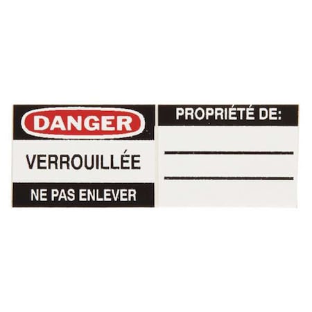 Brady Padlock Label, 4/5 In. H, 1-1/9 In. W, PK6, 50293 50293