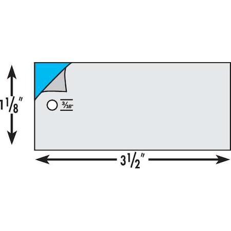 Brady Blank Tag, Aluminum, 1 1/8 in H x 3 1/2 in W, Silver, Rectangle, 25 PK 23199