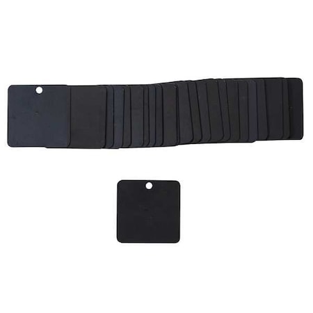 Brady Blank Tag, Aluminum, 1 1/2 in H x 1 1/2 in W, Black, Square, 25 PK 87619