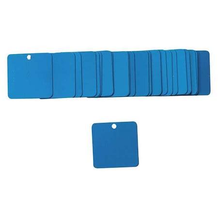 Brady Blank Tag, Aluminum, 2 in H x 2 in W, Blue, Square, 25 PK 87641