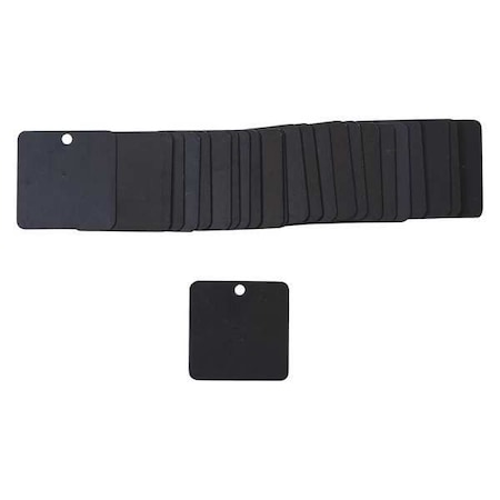 Brady Blank Tag, Aluminum, 2 in H x 2 in W, Black, Square, 25 PK 87637