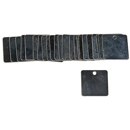 Brady Blank Tag, Stainless Steel, 1 1/2 in H x 1 1/2 in W, Silver, Square, 25 PK 44401