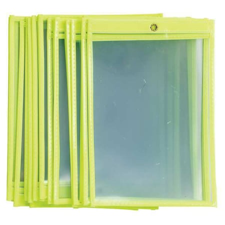 Brady Shop Env, 9 x 6 In, Fluor Yel, Plstc, PK25 56944