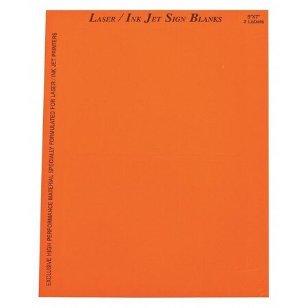 Brady SIGN BLANK ORANGE 5X7, PK25 12925