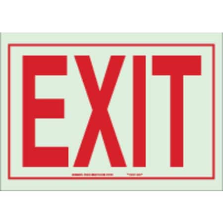 Brady Exit Sign, Plastic, 14" W, 10" H, Exit, Red, White 80284