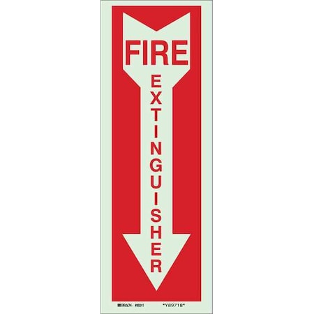 Brady Fire Extinguisher Sign, 14 in Height, 5 in Width, Plastic, Rectangle, English 80460