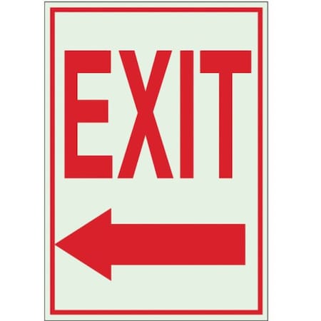 Brady Exit Sign, Polyester, 10" W, 14" H, Exit, Red, White 80220