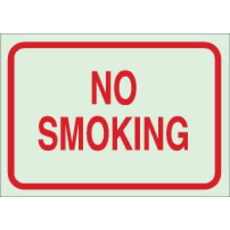Brady No Smoking Sign, 7" H, 10" W, Plastic, Rectangle, English, 85482 85482
