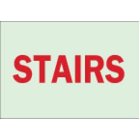 Brady Exit Sign, Plastic, 14" W, 10" H, Stairs, White 80028