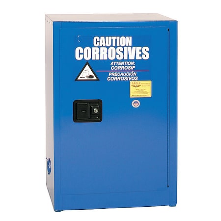Eagle Mfg Hazardous Material Storage Cabinet, 12 gal, 1 Shelves, Steel, 23 1/4 in W x 35 in H x 18 in D, Blue CRA1925X