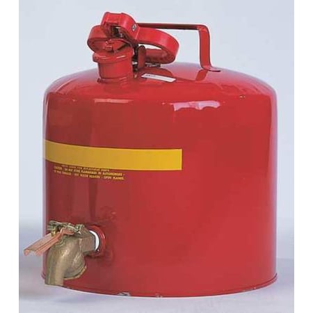Eagle Mfg Type I Safety Can, Galvanized Steel, 5 gal, Bottom Mount Brass Faucet, Red, Flammables 1417
