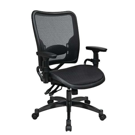 Office Star Managerial Chair Managers Chair, Adjustable Arms, 18-1/4" to 22-1/2" Height, Mesh, Black 6236