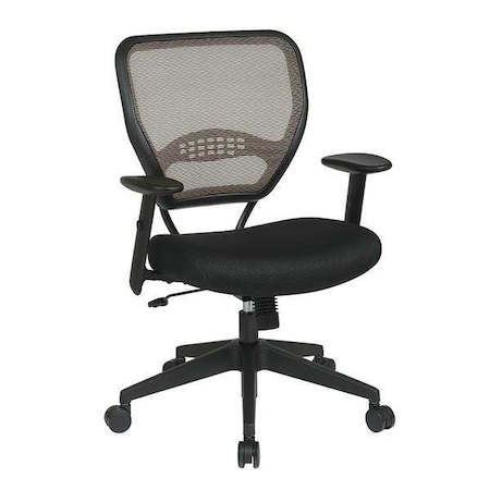 Office Star Desk Chair, Mesh, 18-3/4" to 23" Height, Adjustable Arms, Black 55-38N17