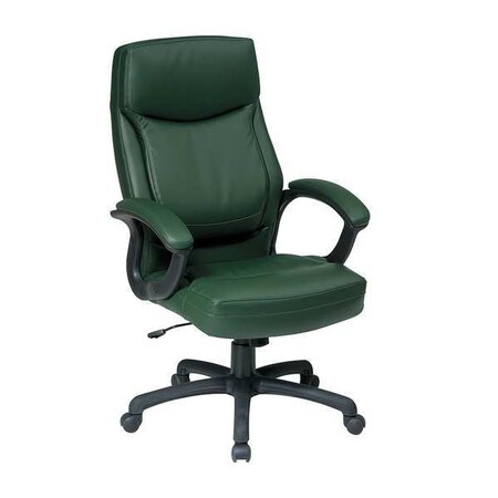Office Star Ec6583 Ec16 197 96 Leather Executive Chair 19 To 22 Loop Arms Green Zoro Com