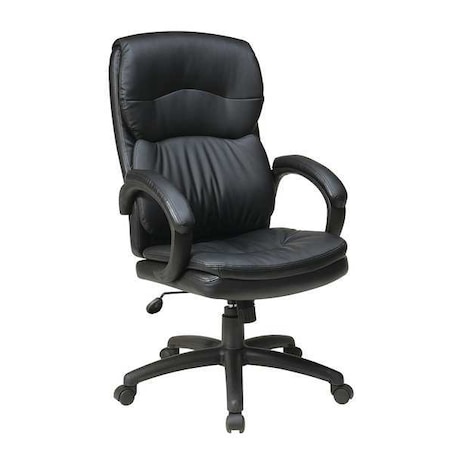 Office Star Exec Chair, Leather, Black, 18-21" Seat Ht EC9230-EC3