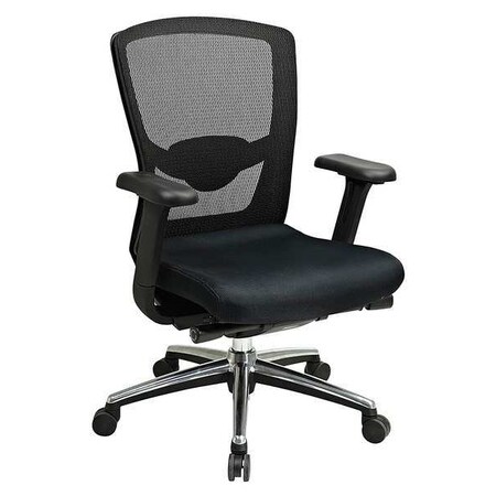 Office Star Executive Chair, Fabric, 17-5/8" to 21-5/16" Height, Adjustable Arms, Black 511343AT