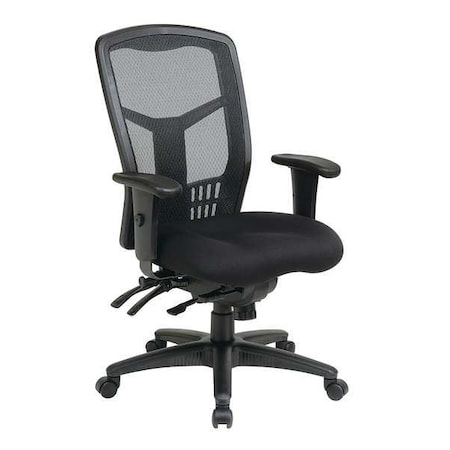 Office Star Managerial Chair Desk Chair, Adjustable Arms, 18-1/4" to 22" Height, Fabric, Black 92892-30