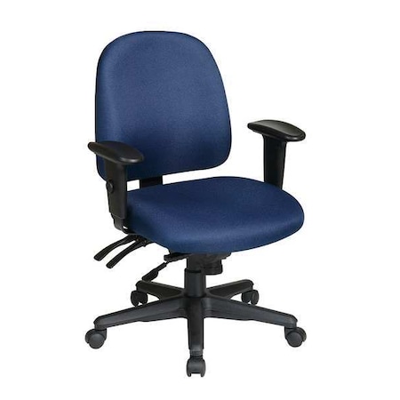 Office Star Desk Chair Desk Chair, Adjustable Arms, 3-1/2" Height, Fabric, Blue 43808-225