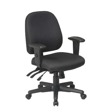 Office Star Desk Chair Desk Chair, Adjustable Arms, 3-1/2" Height, Fabric, Black 43808-231