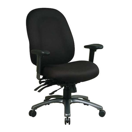 Office Star Desk Chair Desk Chair, Adjustable Arms, 18-1/2" to 22" Height, Fabric, Black 8511-231