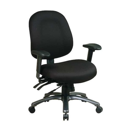 Office Star Desk Chair Desk Chair, Adjustable Arms, 18-1/4" to 22" Height, Fabric, Black 8512-231