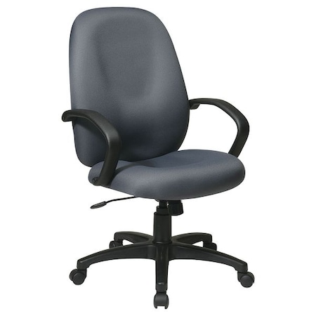 Office Star Exec Chair, Fabric, Gray, 19-23" Seat Ht, Overall Height: 45" EX2654-226