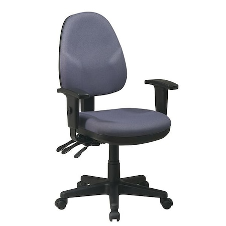 Office Star Desk Chair Desk Chair, Adjustable Arms, 20 1/2- Height, Fabric, Gray 36427-226