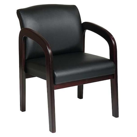 Office Star Collection: WD Visitors Chair, Black Seat, Black Back, 23" W 25-1/2" L 33-1/2" H, Fixed, Fabric Seat WD383-U6
