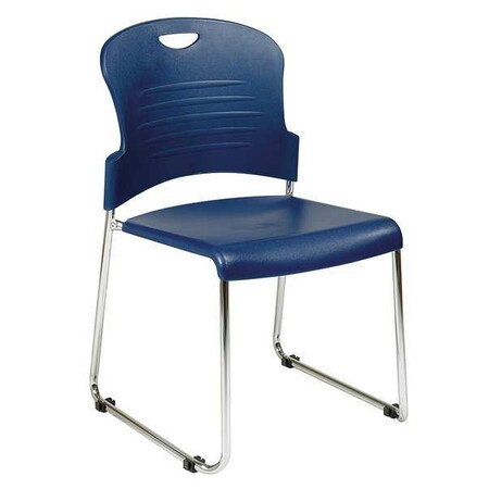 Office Star Stacking Chair, Blue, Chrome, PK2 STC866C2-7