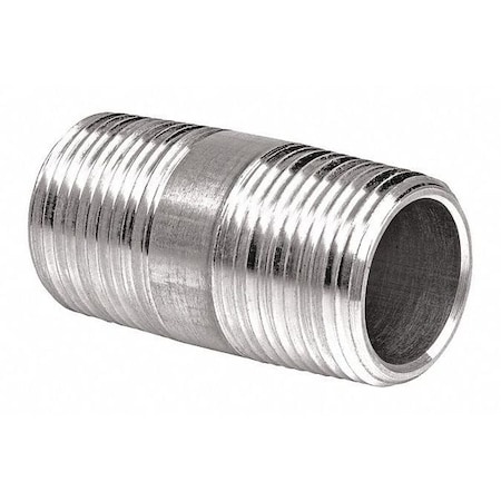 Hubbell Killark IMC/Rigid Nipple, 1/2 in, Threaded, Aluminum, Plain, Silver AN-1B