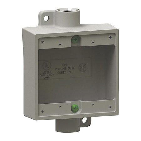 Hubbell Killark Electrical Box Cover, 2 Gangs, Square, Aluminum 2FSC-2