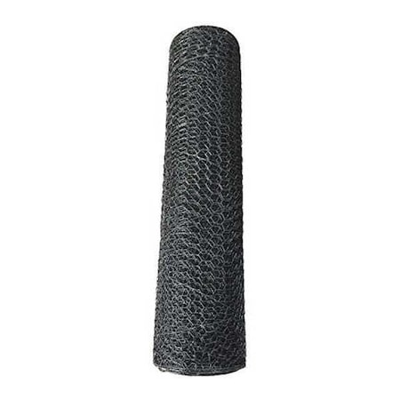 Acorn International Vinyl Coated Poultry Netting, Metal, 72" W, 150 ft. L, Black PNVC172150