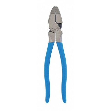 Channellock 8-1/2 in Linemens Plier Round Nose High Leverage, Steel 368