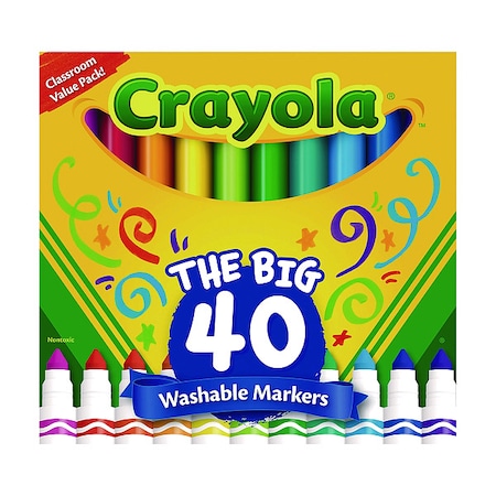 Crayola Art Marker Set, Assorted, Capped, PK40 587858