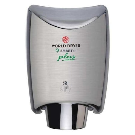 World Dryer Hand Dryer, 208-240V, Brushed SS K4-973P2