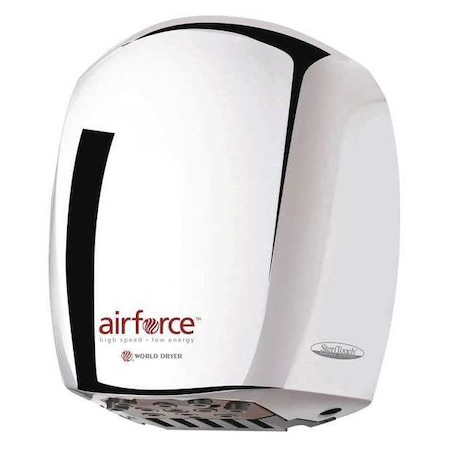 World Dryer Hand Dryer, 208-240V, Brite Chrome J4-970A3