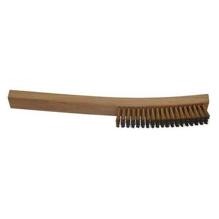 Michigan Brush Scratch Brush, 4 in x 19 in Rows, Brass, Brass, Hardwood 53604BRS