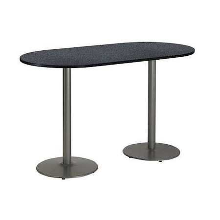 Kfi Racetrack Bistro Table, 72" W, 42" (Bar Height) H, Laminate Top, Graphite Nebula T3072R-B1917-SL-GRN-38
