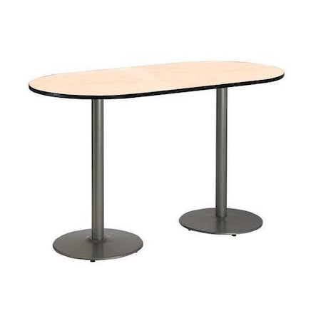 Kfi Racetrack Bistro Table, 72" W, 42" (Bar Height) H, Laminate Top, Natural T3672R-B1922-SL-NA-38