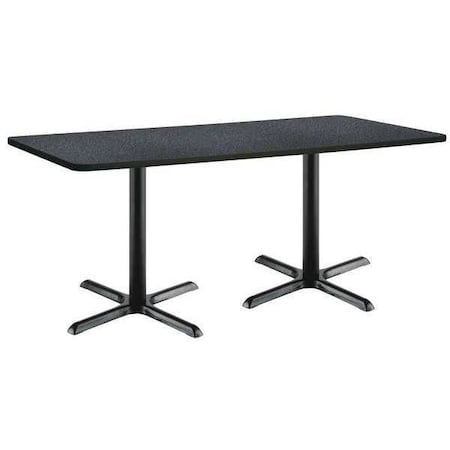 Kfi Rectangle KFI 30" x 72" Conference Table with Graphite Nebula Top, Black X-Base, 72 W, 30 L, 29 H T3072-B2015-BK-GRN